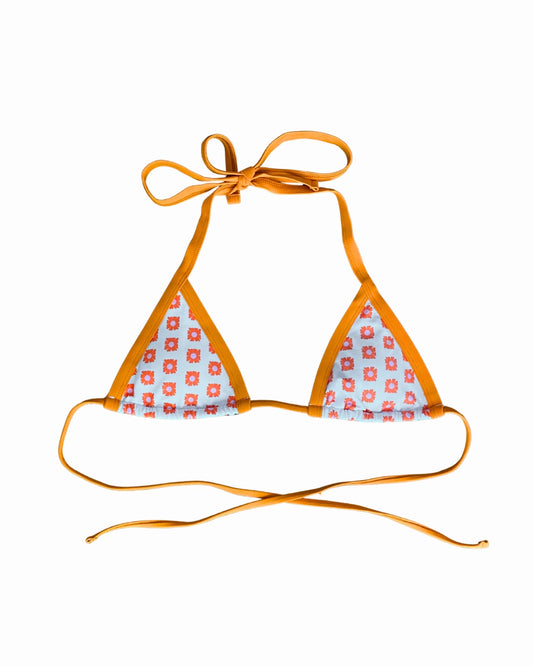 Samui Top de flores naranjas