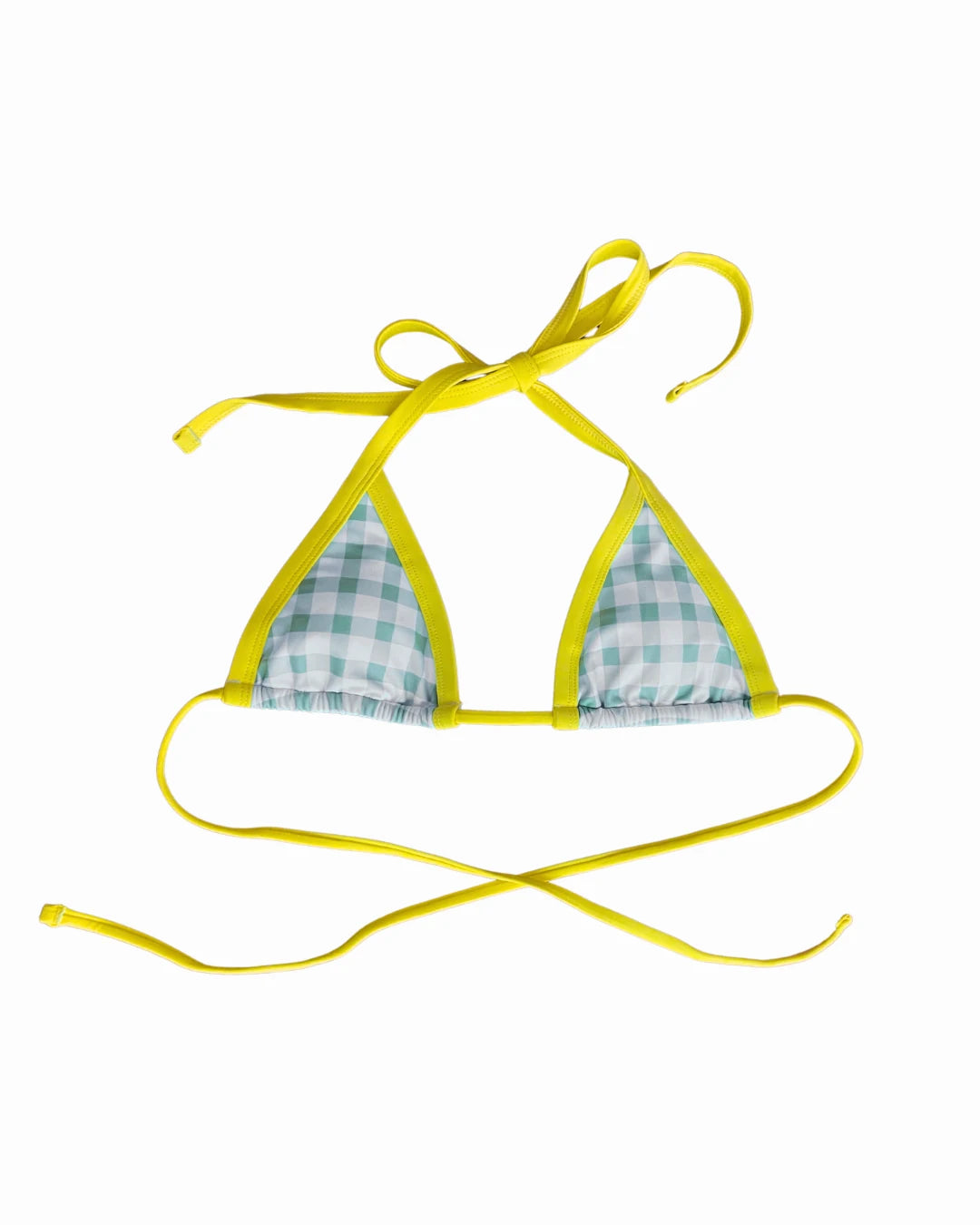 Top bikini de cuadros 